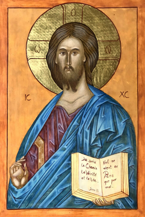 Icône du Christ Pantocrator (omnipotent) - Tempera - 30 x 22